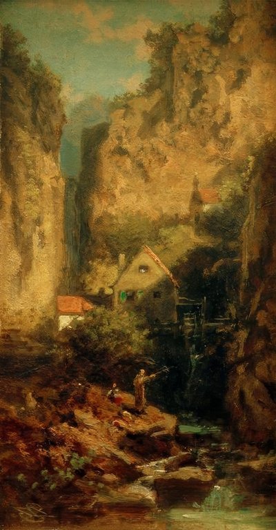 The Trout Angler by Carl Spitzweg