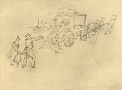 The Thespian Cart Actors on the Road, mid-late 19th century by Carl Spitzweg