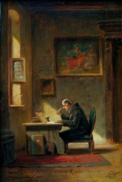 Learned Monk at the Desk by Carl Spitzweg