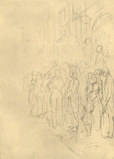 In Erwartung der Prozession, c. 1924 by Carl Spitzweg