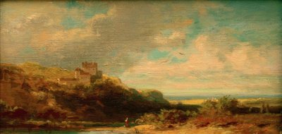 Landscape with River Valley and Castle by Carl Spitzweg