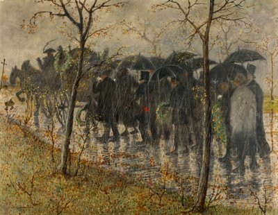 Funeral Procession in the Rain by Carl Strathmann