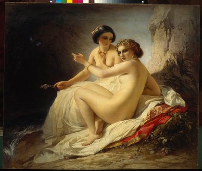 Two Girls in a Grotto by Carl Timoleon von Neff