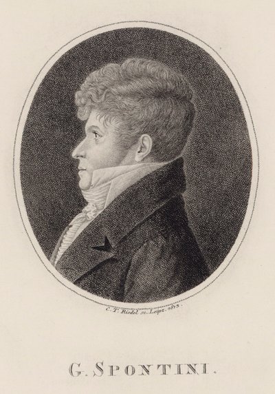 Portrait of the conductor and composer Gaspare Spontini, 1813 by Carl Traugott Riedel