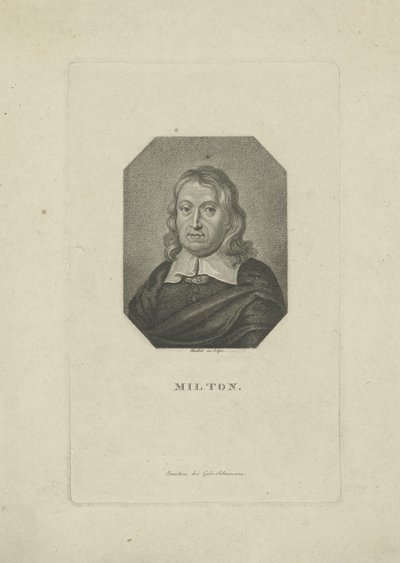 Portrait of the poet John Milton by Carl Traugott Riedel