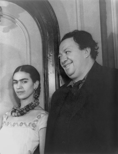 Frida Kahlo and Diego Rivera during a visit to New York by Carl Van Vechten