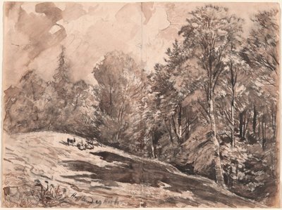 A Meadow with a Shepherd and Goats at the Edge of a Forest by Carl Wagner
