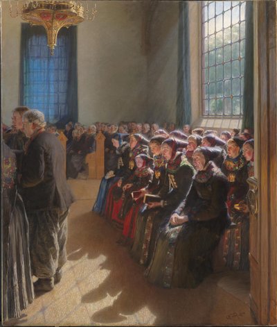 During the Service in a Church on Amager by Carl Wentorf