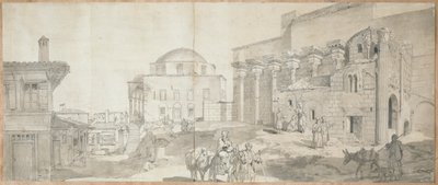 The Library of Hadrian and the Great Mosque in Athens by Carl Wilhelm Freiherr von Heideck