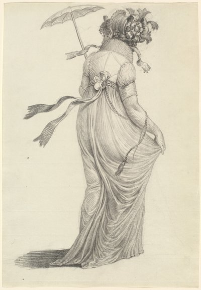 A Fashionable Young Woman Seen from Behind by Carl Wilhelm Kolbe