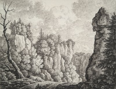 Rocky Landscape with a Hermit by Carl Wilhelm Kolbe the elder