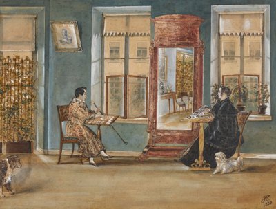 Actor Nikolay Osipovich Dur with His Woman in the Living Room by Carl von Hampeln
