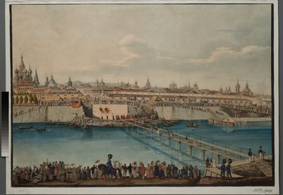 Cornerstone Laying Ceremony for the Moskvoretsky Bridge in Moscow, 1830 by Carl von Hampeln