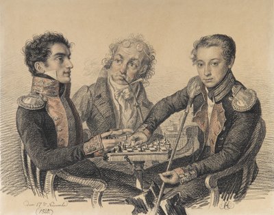 Count Zakhar Semjonovich Kherkheulidze 1797-1856, Baron Alexei Ivanovich Cherkasov 1799-1855 by Carl von Hampeln