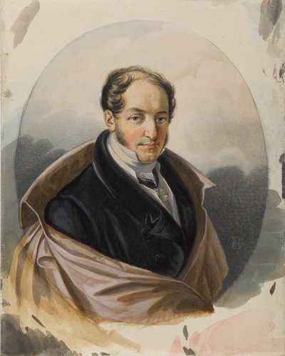 Portrait of Alexander Ivanovich Lorer, Early 1820s by Carl von Hampeln