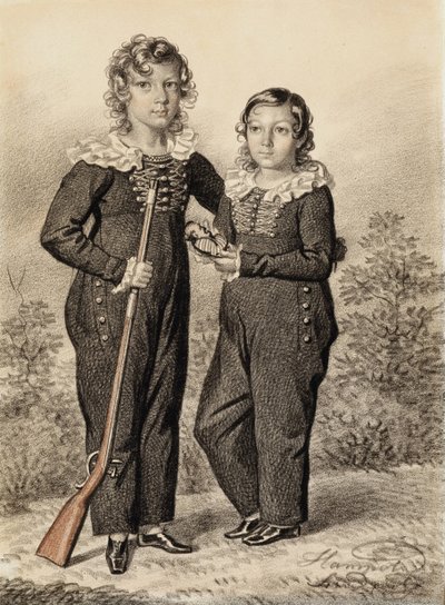 Portrait of Alexander and Alexei Dondukov-Korsakov by Carl von Hampeln