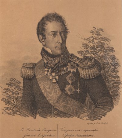 Portrait of Count Alexandre Andrault de Langeron 1763-1831, 1820 by Carl von Hampeln