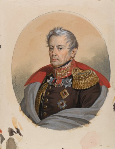 Portrait of Count Pyotr Petrovich Konovnitsyn, Early 1820s by Carl von Hampeln
