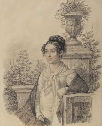 Portrait of Olga Nikolaevna Kokoshkina, née Rezanova, 1802-1828, Between 1824 and 1828 by Carl von Hampeln