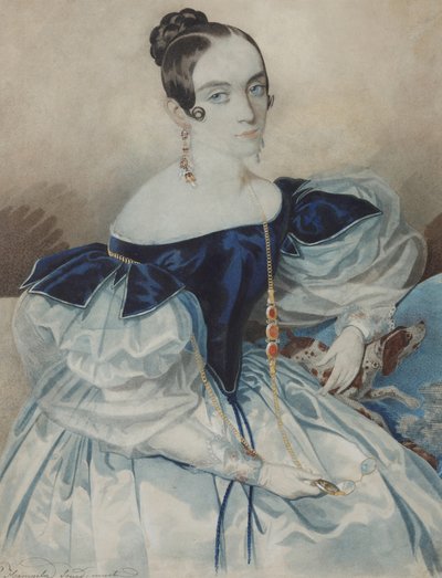 Portrait of a Lady with a Lorgnette by Carl von Hampeln