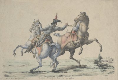 A Dismounted Horse Reined in by an Officer by Carle Vernet