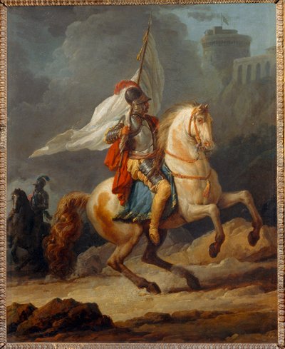 Armored Knight Carrying a Banner by Carle Vernet