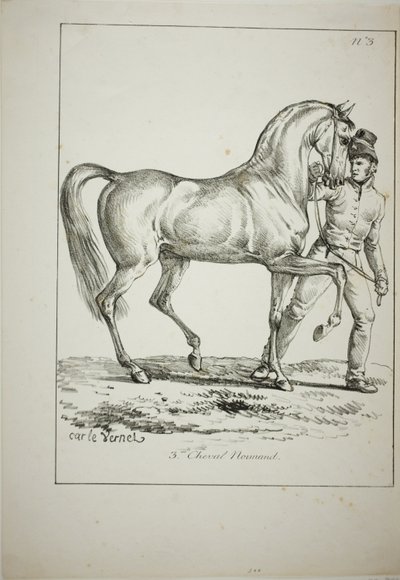 Royal Guard, Norman Cavalier, not in Full Dress, and Horse, No. 3 by Carle Vernet