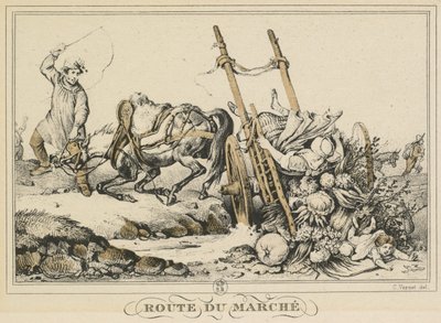 Scenes of Daily Life, Roads and Paths: Road to Market by Carle Vernet