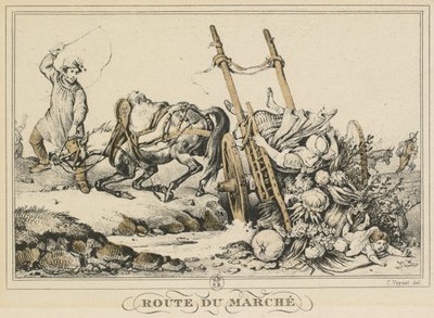 Scenes of Daily Life, Roads and Paths: Road to Market by Carle Vernet