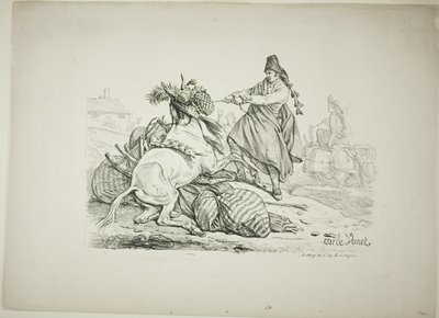 Spanish Muleteer Raising His Mule by Carle Vernet