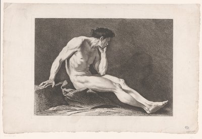 Academic Study of Seated Male Nude (Six Academic Studies) by Carle van Loo