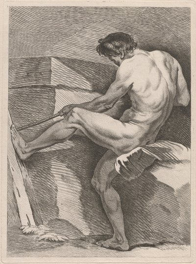 Man Pulling a Rope, His Foot Braced by Carle van Loo