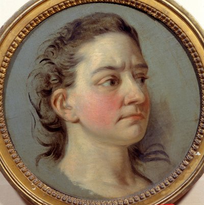 Portrait of Mademoiselle Clairon. Josephe Leris de La Tude known as Mademoiselle Clairon (1723-1803), interpreter of Voltaire. Painting by Carle Van Loo (1705-1765) by Carle van Loo