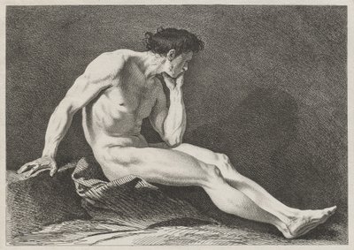 Seated Man with Head in Hand by Carle van Loo
