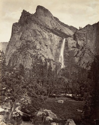 Bridal Veil Fall, 940 feet, Yosemite by Carleton E. Watkins.