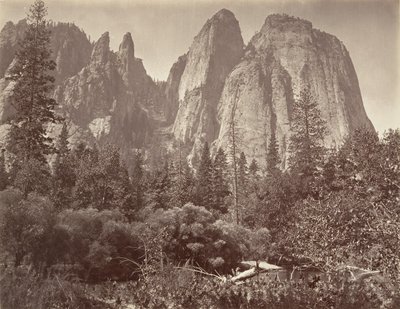 Cathedral Rocks and Spires, ca. 1872, printed ca. 1876 by Carleton E. Watkins.