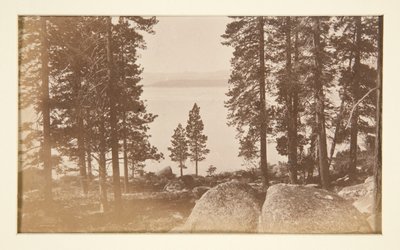 Four Railroad Scenes and Four Views of Lake Tahoe: Lake Tahoe from Warm Springs by Carleton E. Watkins