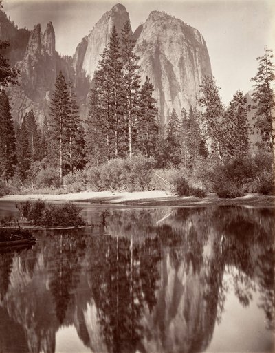 Mirror View of Cathedral Rocks, Yosemite, ca. 1872, printed ca. 1876 by Carleton E. Watkins.
