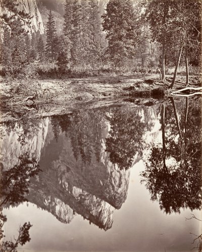 Mirror View of the Three Brothers, Yosemite, ca. 1872, printed ca. 1876 by Carleton E. Watkins.