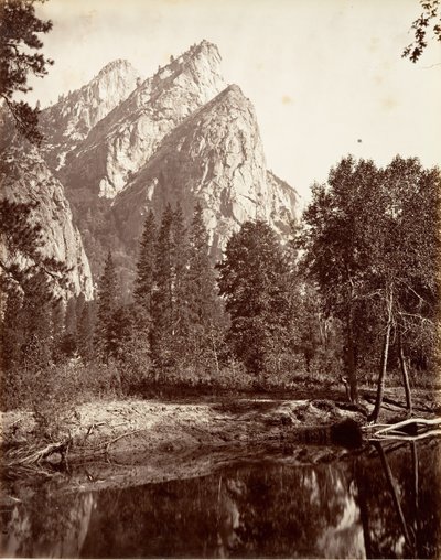 The Three Brothers, Yosemite by Carleton E. Watkins.