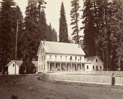 Mammoth Grove Hotel, ca. 1872, printed ca. 1876 by Carleton Emmons Watkins