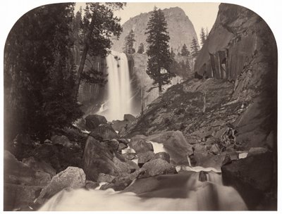 Piwyac, Vernal Fall, 300 Feet, Yosemite, 1861 by Carleton Emmons Watkins