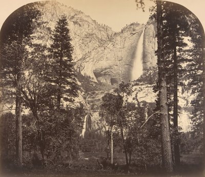 Yosemite Fall. Down the Valley. 2637 Ft., 1861 by Carleton Emmons Watkins