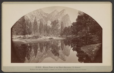 Mirror View of the Three Brothers, Yosemite by Carleton Watkins