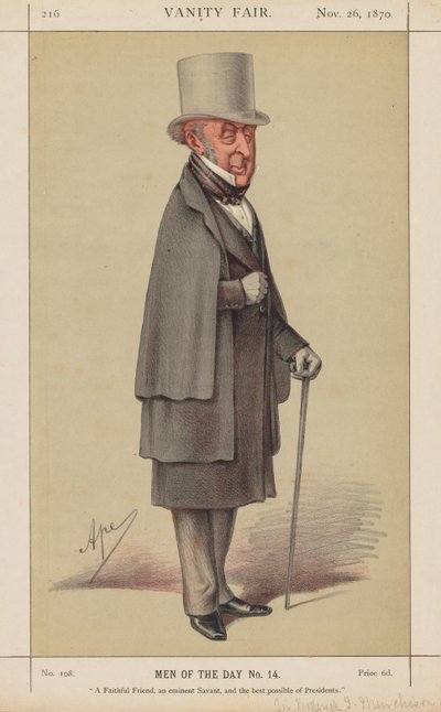 Vanity Fair: Men of the Day No. 14 "A Faithful Friend, an eminent Savant, and the best possible of Presidents" by Carlo (Ape) Pellegrini