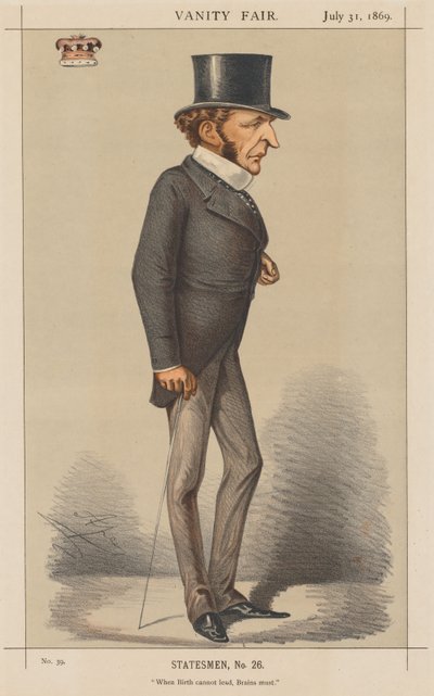 Vanity Fair: Statesman No. 26 "When Birth cannot lead, Brains must." by Carlo (Ape) Pellegrini
