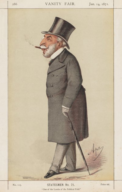 Vanity Fair: Statesman, No. 71 "One of the Lambs of the Political Fold" by Carlo (Ape) Pellegrini