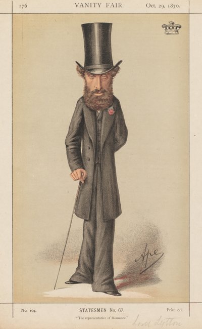 Vanity Fair: Statesmen No. 67 "The representative of Romance" by Carlo (Ape) Pellegrini
