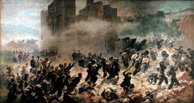 La breche de la Porta Pia, Rome. Painting by Carlo Ademollo by Carlo Ademollo