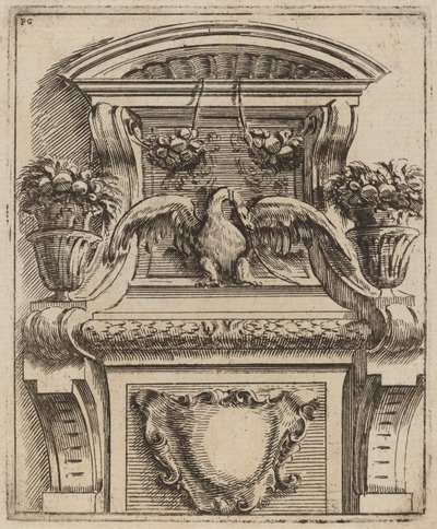 Architectural Motif with a Bird by Carlo Antonio Buffagnotti